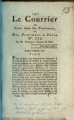 Le courrier des LXXXIII départemens Samstag 6. Februar 1790