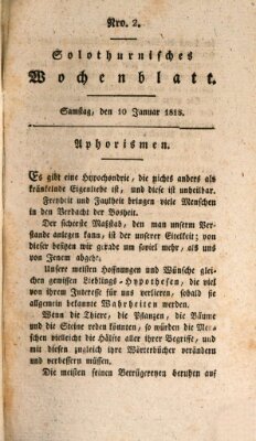 Solothurnisches Wochenblatt Samstag 10. Januar 1818