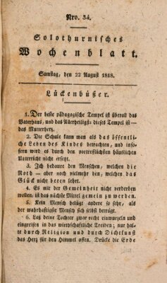 Solothurnisches Wochenblatt Samstag 22. August 1818