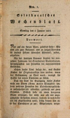 Solothurnisches Wochenblatt Samstag 4. Januar 1823