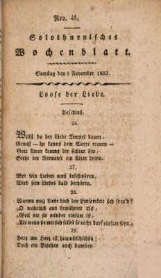 Solothurnisches Wochenblatt Samstag 8. November 1823