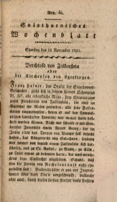 Solothurnisches Wochenblatt Samstag 15. November 1823