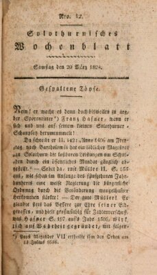 Solothurnisches Wochenblatt Samstag 20. März 1824