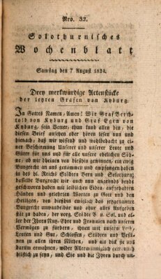 Solothurnisches Wochenblatt Samstag 7. August 1824