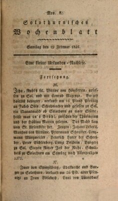 Solothurnisches Wochenblatt Samstag 19. Februar 1825