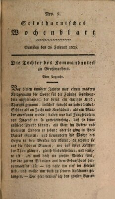 Solothurnisches Wochenblatt Samstag 26. Februar 1825
