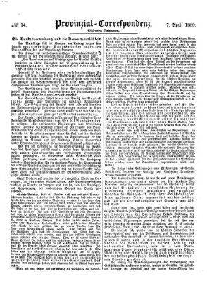 Provinzial-Correspondenz Mittwoch 7. April 1869