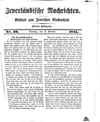 Jeverländische Nachrichten Sonntag 5. Oktober 1845