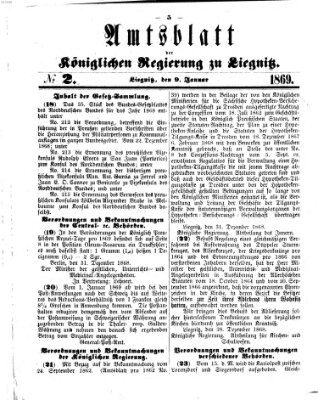 Amts-Blatt der Preußischen Regierung zu Liegnitz Samstag 9. Januar 1869