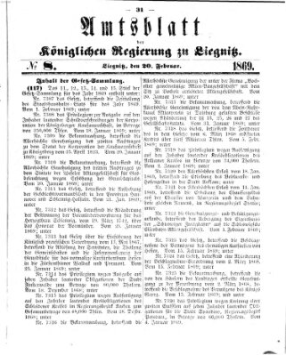Amts-Blatt der Preußischen Regierung zu Liegnitz Samstag 20. Februar 1869