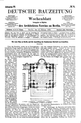 Deutsche Bauzeitung 〈Berlin〉 Donnerstag 18. Februar 1869