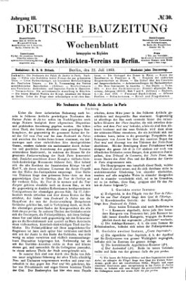 Deutsche Bauzeitung 〈Berlin〉 Donnerstag 22. Juli 1869