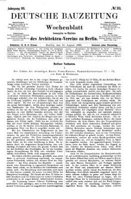 Deutsche Bauzeitung 〈Berlin〉 Donnerstag 12. August 1869
