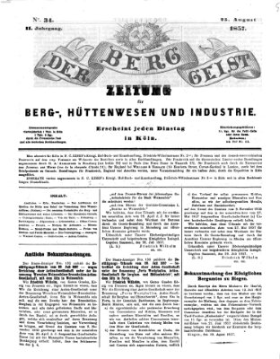 Der Berggeist Dienstag 25. August 1857