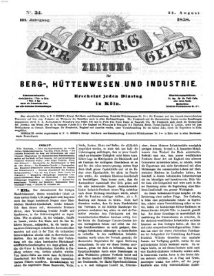 Der Berggeist Dienstag 24. August 1858