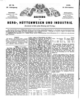 Der Berggeist Dienstag 15. November 1859