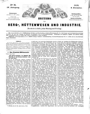 Der Berggeist Freitag 9. Dezember 1859