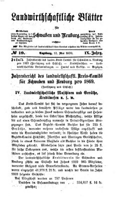 Landwirtschaftliche Blätter für Schwaben und Neuburg Donnerstag 12. Mai 1870