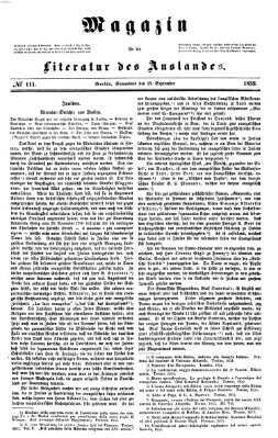 Magazin für die Literatur des Auslandes Samstag 15. September 1855