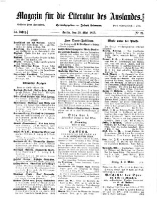 Magazin für die Literatur des Auslandes Samstag 20. Mai 1865