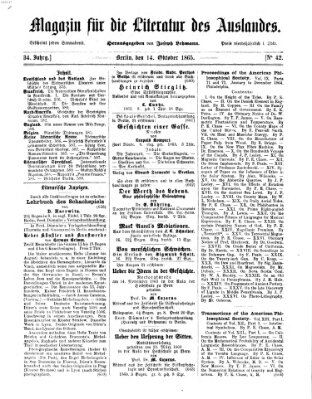 Magazin für die Literatur des Auslandes Samstag 14. Oktober 1865