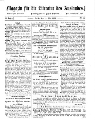 Magazin für die Literatur des Auslandes Samstag 12. Mai 1866