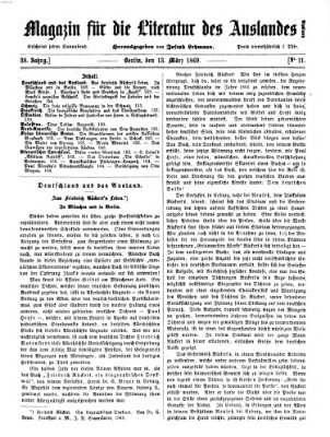 Magazin für die Literatur des Auslandes Samstag 13. März 1869