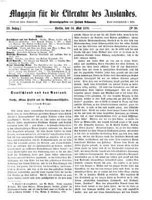 Magazin für die Literatur des Auslandes Samstag 14. Mai 1870