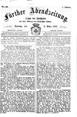 Fürther Abendzeitung Sonntag 5. März 1865