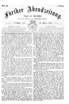 Fürther Abendzeitung Dienstag 21. März 1865