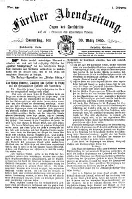 Fürther Abendzeitung Donnerstag 30. März 1865