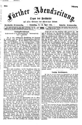 Fürther Abendzeitung Donnerstag 13. April 1865