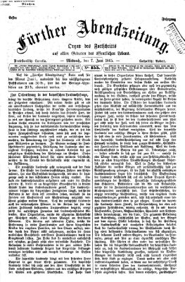 Fürther Abendzeitung Mittwoch 7. Juni 1865