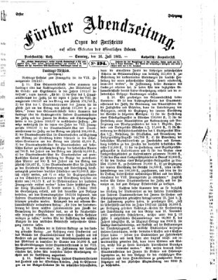 Fürther Abendzeitung Sonntag 16. Juli 1865