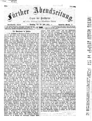 Fürther Abendzeitung Samstag 29. Juli 1865