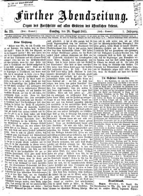 Fürther Abendzeitung Samstag 26. August 1865