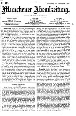 Münchener Abendzeitung Sonntag 25. September 1864