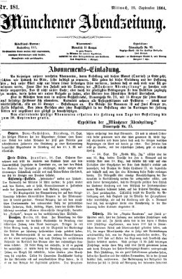 Münchener Abendzeitung Mittwoch 28. September 1864