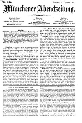Münchener Abendzeitung Samstag 3. Dezember 1864