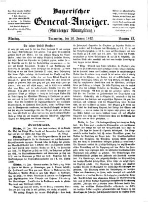 Bayerischer General-Anzeiger (Nürnberger Abendzeitung) Donnerstag 16. Januar 1862