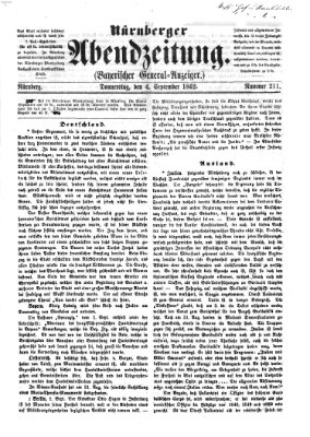 Nürnberger Abendzeitung Donnerstag 4. September 1862