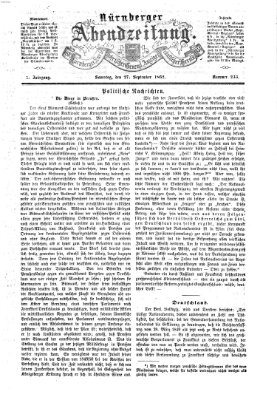 Nürnberger Abendzeitung Samstag 27. September 1862