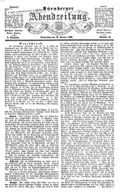 Nürnberger Abendzeitung Donnerstag 19. Februar 1863