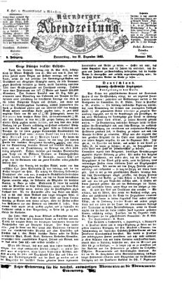 Nürnberger Abendzeitung Donnerstag 31. Dezember 1863