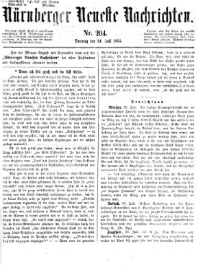 Nürnberger neueste Nachrichten Sonntag 24. Juli 1864