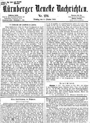 Nürnberger neueste Nachrichten Dienstag 4. Oktober 1864