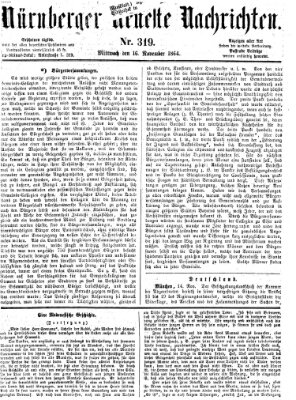 Nürnberger neueste Nachrichten Mittwoch 16. November 1864