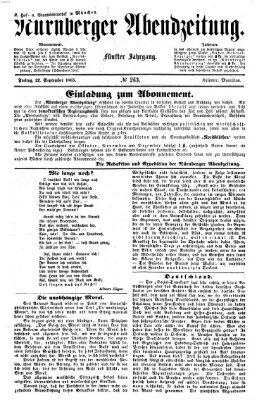 Nürnberger Abendzeitung Freitag 22. September 1865