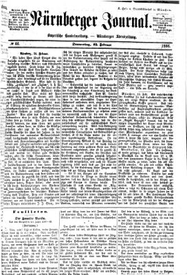 Nürnberger Journal (Nürnberger Abendzeitung) Donnerstag 15. Februar 1866