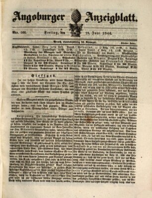 Augsburger Anzeigeblatt Freitag 19. Juni 1846